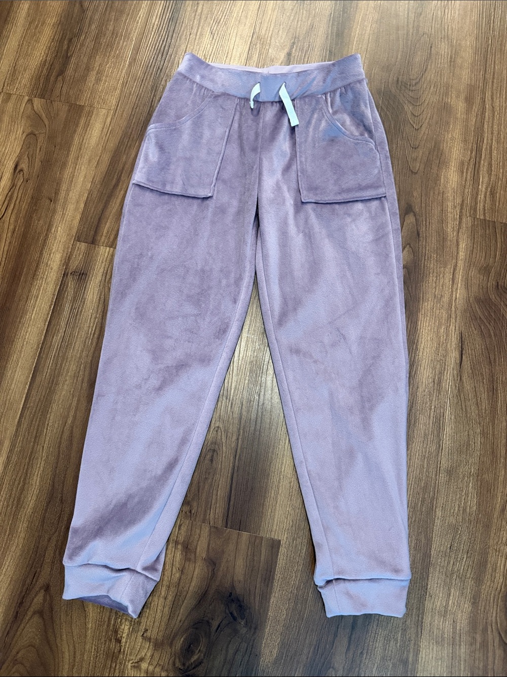 Cat & Jack Girls Small 6/7 Plush Velour style Lilac Lavender Jogger Pants